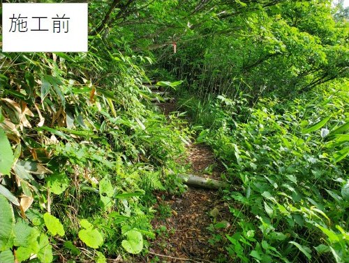 白川村の白山国立公園と郡上市の石徹白登山道施工前